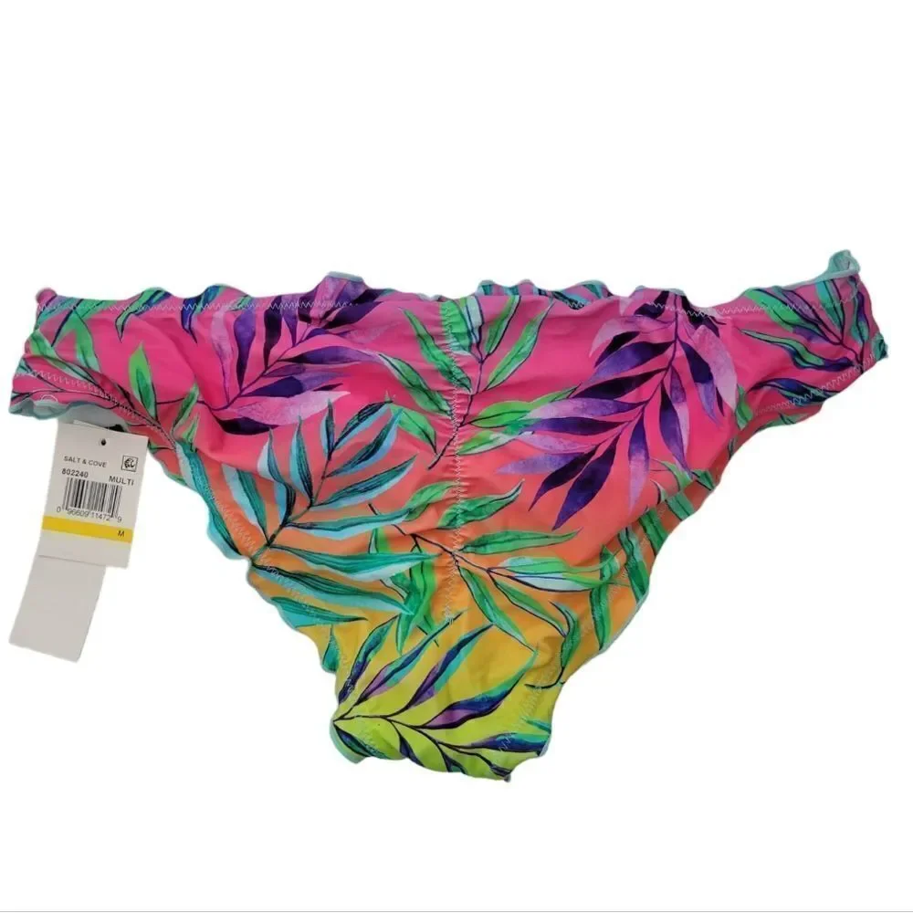 NWT Salt +Cove Tropical Punch Ruffled Hipster Bikini Bottom Juniors